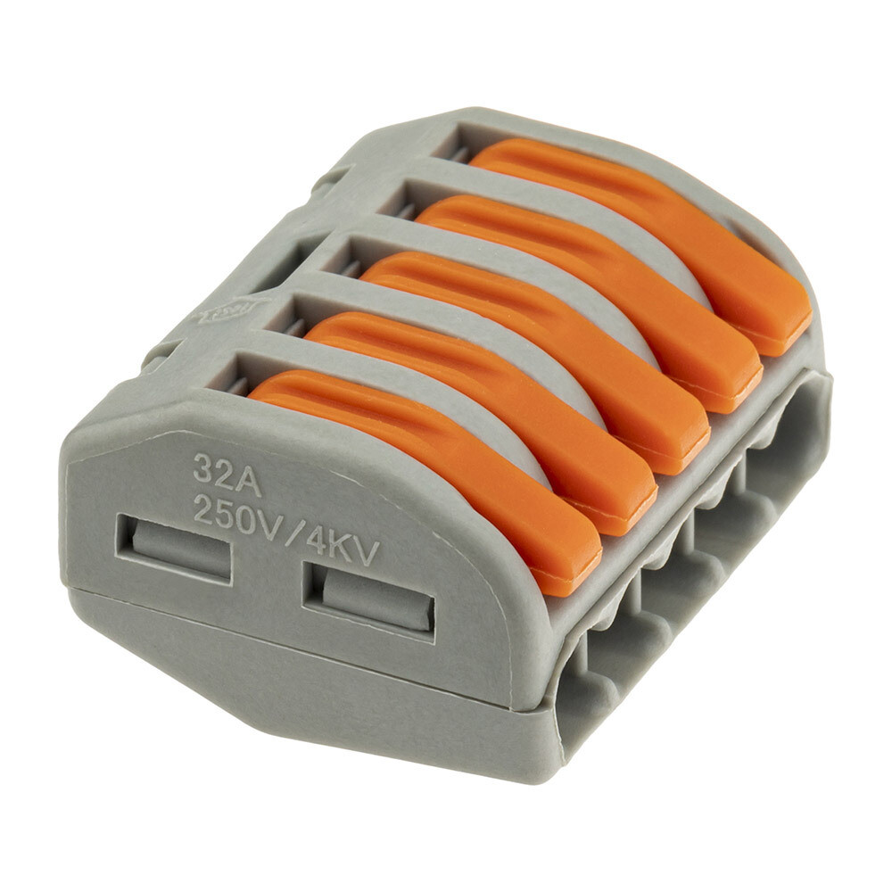 Изображение товара Клемма монтажная на 5 проводов Duwi СМК 222-415, пружинная, IP20, 50 шт