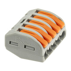 Изображение товара Клемма на 5 проводов Duwi СМК 222-415 0,08-4 кв.мм с рычажками без пасты (5 шт.) (26611 2)