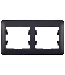 Рамка Systeme Electric Glossa двухместная антрацит (GSL000702) - фото 1