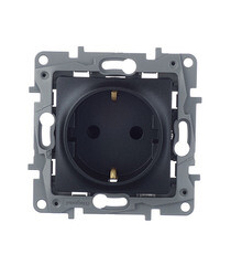 Изображение товара Розетка Legrand Etika встраиваемая антрацит со шторками (672622)