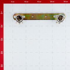 Водорозетка 1/2 ВР(г) х 1/2 ВР(г) на планке латунная - фото 2