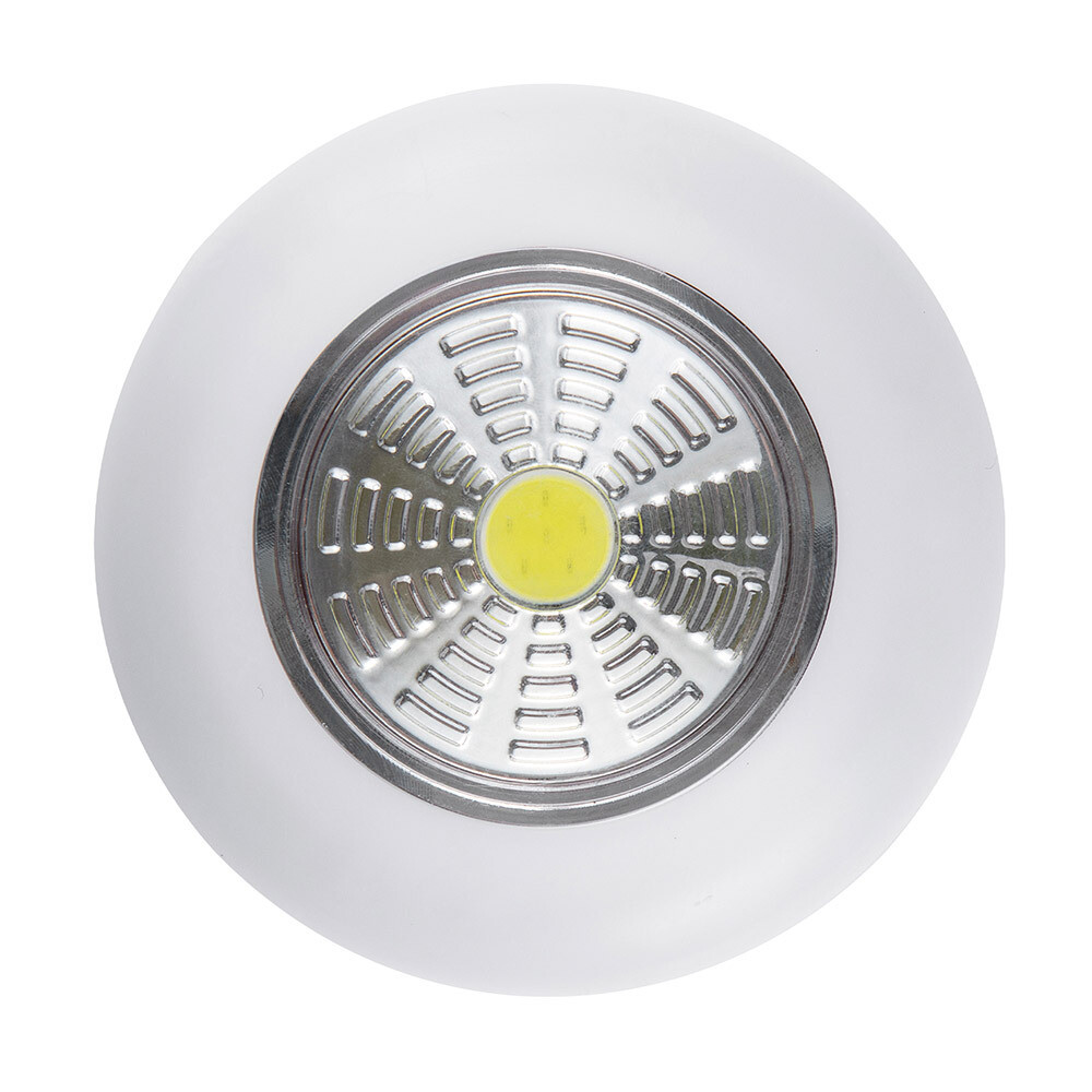 

Фонарь пушлайт Ritter светодиодный 1 LED 3 Вт на батарейках AAA пластик самоклеящийся (29098 8), Белый