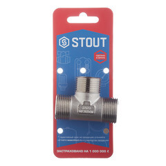 Тройник Stout 3/4 НР(ш) х 3/4 НР(ш) х 3/4 НР(ш) латунный (SFT-0018-343434) - фото 3