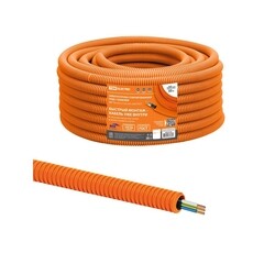 Труба гофрированная ПНД с кабелем ВВГПнг(А)-LS 3х2,5 мм2 20 мм TDM Electric легкая оранжевая (50 м) (SQ0140-3002)