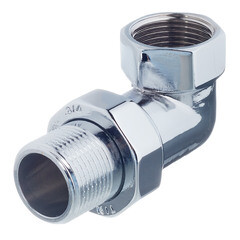 Американка угловая 3/4 ВР(г) х 3/4 НР(ш) хром латунная - фото 1