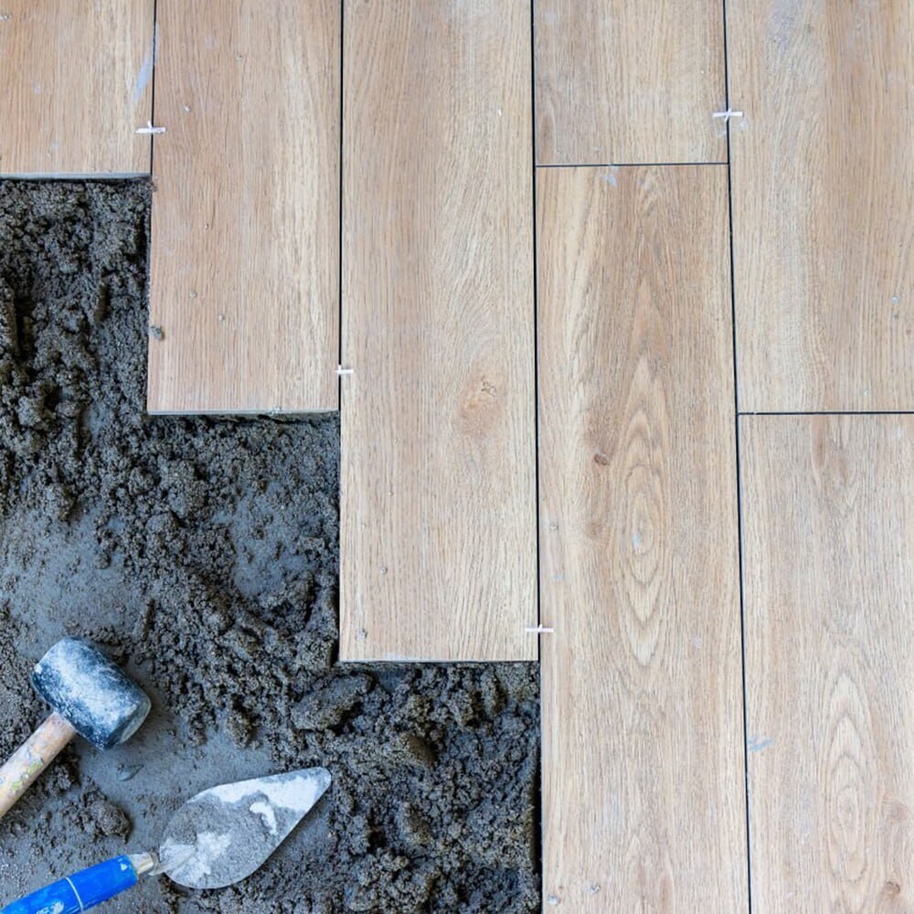 Укладка керамогранита или керамической плитки со смещением на 1/3 или 1/2