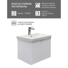 Комплект тумба с раковиной Comforty Мансанильо 60 см подвесная белая матовая (CF19595BX-60) - фото 7