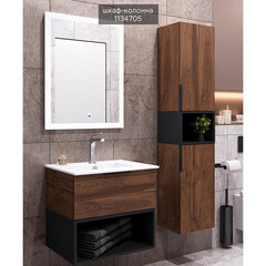 Комплект тумба с раковиной Comforty Гавана 60 см подвесная дуб темно-коричневый (00-00021223CF) - фото 8