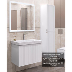 Пенал Comforty Мансанильо 35 см подвесной белый матовый - фото 7