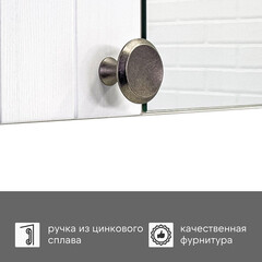 Зеркальный шкаф Comforty Сантьяго 80х80х15 см подвесной ясень беленый - фото 4