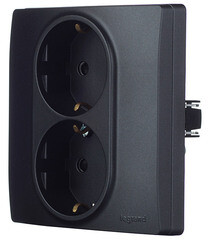 Розетка Legrand Etika встраиваемая антрацит со шторками (672633) - фото 2