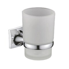Изображение товара Стакан для ванной Haiba HB8506 с держателем стекло матовый/металл хром (551029)