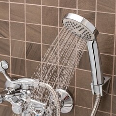 Смеситель для ванны РМС SL хром двухвентильный с длинным изливом с лейкой (SL65-140) - фото 3