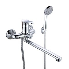 Смеситель для ванны РМС SL хром однорычажный с длинным изливом с лейкой (SL86-006E)