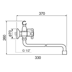 Смеситель для ванны РМС SL хром двухвентильный с длинным изливом с лейкой (SL71-140) - фото 2