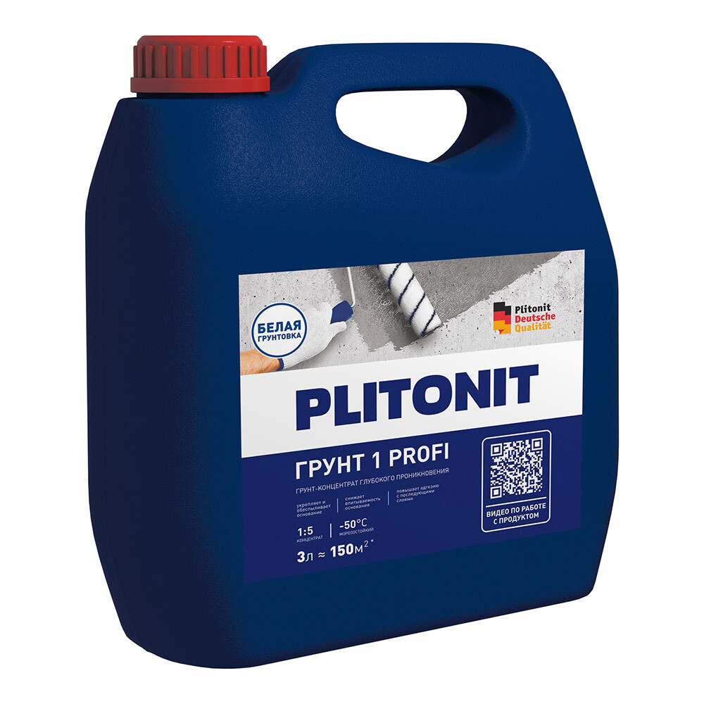 Изображение товара Грунт Plitonit 1/ 1 Profi 3 л концентрат для внутренних и наружных работ