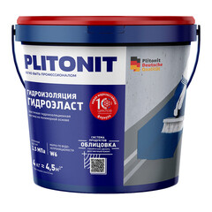 Изображение товара Гидроизоляция акриловая Plitonit ГидроЭласт 4 кг
