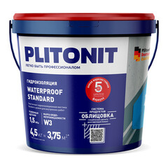 Изображение товара Гидроизоляция акриловая Plitonit WaterProof Standard 4,5 кг