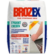 Клей для плитки/ керамогранита/ камня/ клинкера Brozex KS 112 Гранит серый класс C2 T 25 кг