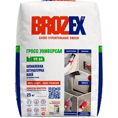 Шпаклевка гипсовая Brozex WR 64 Гросс Универсал 25 кг