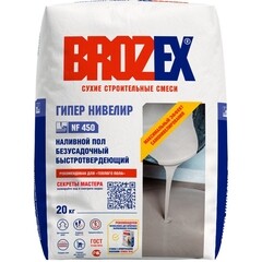 Ровнитель (наливной пол) финишный Brozex NF 450 Гипер Нивелир самовыравнивающийся быстротвердеющий 20 кг