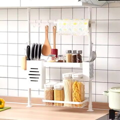 Органайзер для хранения кухонный телескопический 800х570х160 мм белый (WK810485) - фото 2