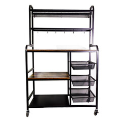 Тележка для хранения кухонная 1465х900х400 мм черная (RY810511) - фото 1