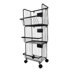 Корзина для хранения трехъярусная 1030х325х315 мм черная (wk830716) - фото 4