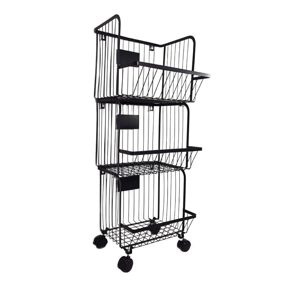 Корзина для хранения трехъярусная 1030х325х315 мм черная (wk830716)