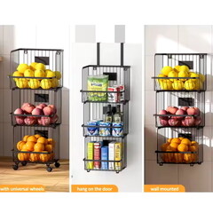 Корзина для хранения трехъярусная 1030х325х315 мм черная (wk830716) - фото 3