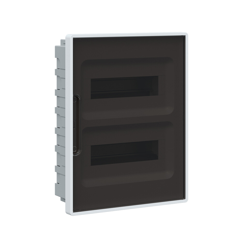 Изображение товара Щит распределительный встраиваемый DKC Frame ЩРВ-П пластиковый IP40 398,6х311,6х100 мм 24 модуля непрозрачная дверь