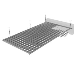 Элемент для потолка грильято Grand Line 100х100х40х10 мм направляющая 2,4 м белый Al - фото 2