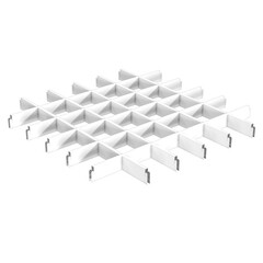 Элемент для потолка грильято Grand Line 100х100х40х10 мм «мама» 0,6 м белый Al - фото 2