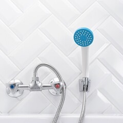 Смеситель для душа без излива РМС SL хром с лейкой двухвентильный (SL119-003) - фото 3