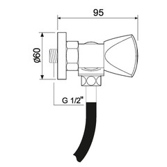 Смеситель для душа без излива РМС SL хром с лейкой двухвентильный (SL119-003) - фото 2