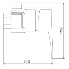 Смеситель для душа без излива РМС PL белый без лейки однорычажный (PL5-003) - фото 3