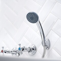 Смеситель для душа без излива РМС SL хром с лейкой двухвентильный (SL71-003) - фото 2