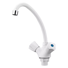 Изображение товара Смеситель для кухни РМС белый с высоким изливом двухвентильный (PL4-271F)