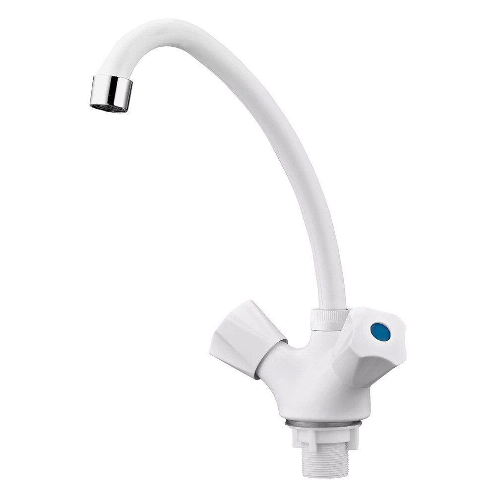 Изображение товара Смеситель для кухни РМС белый с высоким изливом двухвентильный