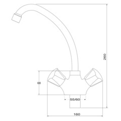 Смеситель для кухни РМС белый с высоким изливом двухвентильный (PL4-271F) - фото 3