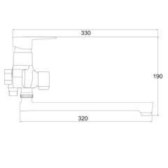 Смеситель для ванны РМС PL белый однорычажный с длинным изливом без лейки (PL6-006E) - фото 3