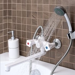 Смеситель для ванны РМС PL белый двухвентильный с длинным изливом без лейки (PL4-140P) - фото 4