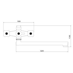 Смеситель для ванны РМС PL белый двухвентильный с длинным изливом без лейки (PL4-140P) - фото 3