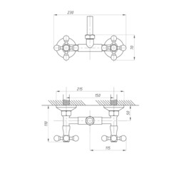 Душевая система Профсан 110-89 с верхним душем хром (548083) - фото 3