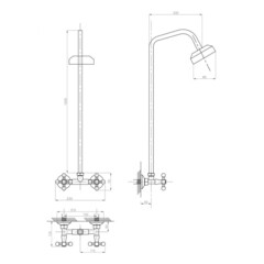 Душевая система Профсан 110-89 с верхним душем хром (548083) - фото 2