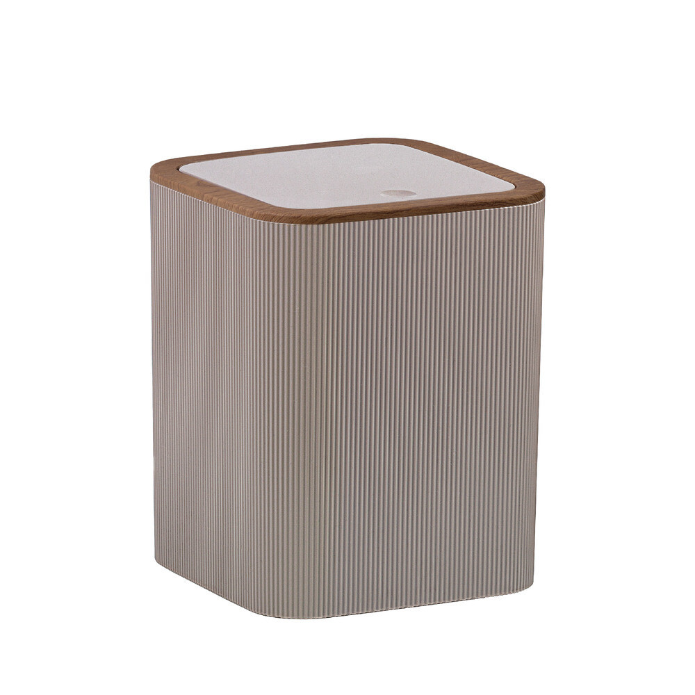 Изображение товара Ведро для мусора Fixsen Fog Latte 5 л с крышкой пластик бежевое квадратное