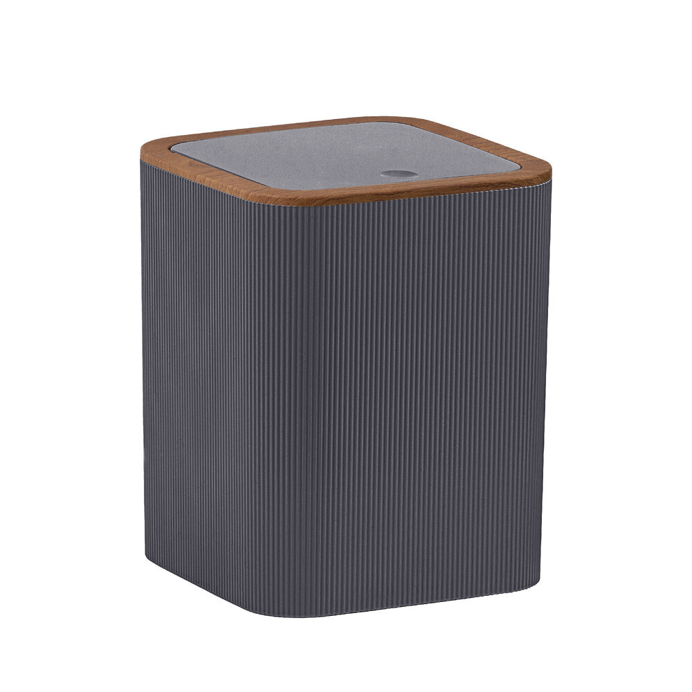 Изображение товара Ведро для мусора Fixsen Fog Gray с крышкой объем 5 л пластиковое для ванной