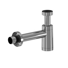 Изображение товара Сифон для раковины АНИ пласт BRB 1 1/4х40 мм без выпуска с соединением 40 мм металлик (BRB1004M)