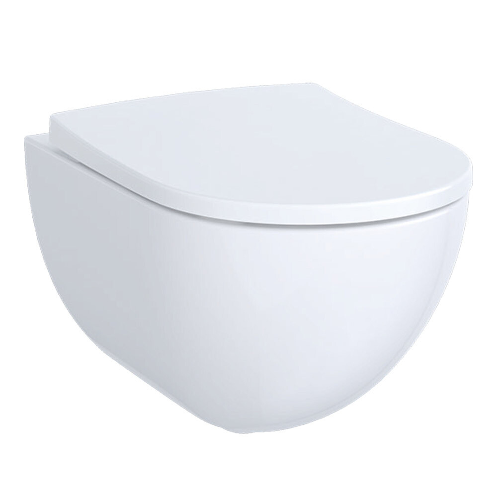 Изображение товара Подвесной безободковый унитаз Geberit Pravelo Acanto Rimfree с сиденьем