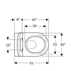 Комплект инсталляции Geberit Delta Duofix с унитазом Geberit Pravelo Acanto Rimfree с кнопкой хром и сиденьем дюропласт микролифт - фото 6